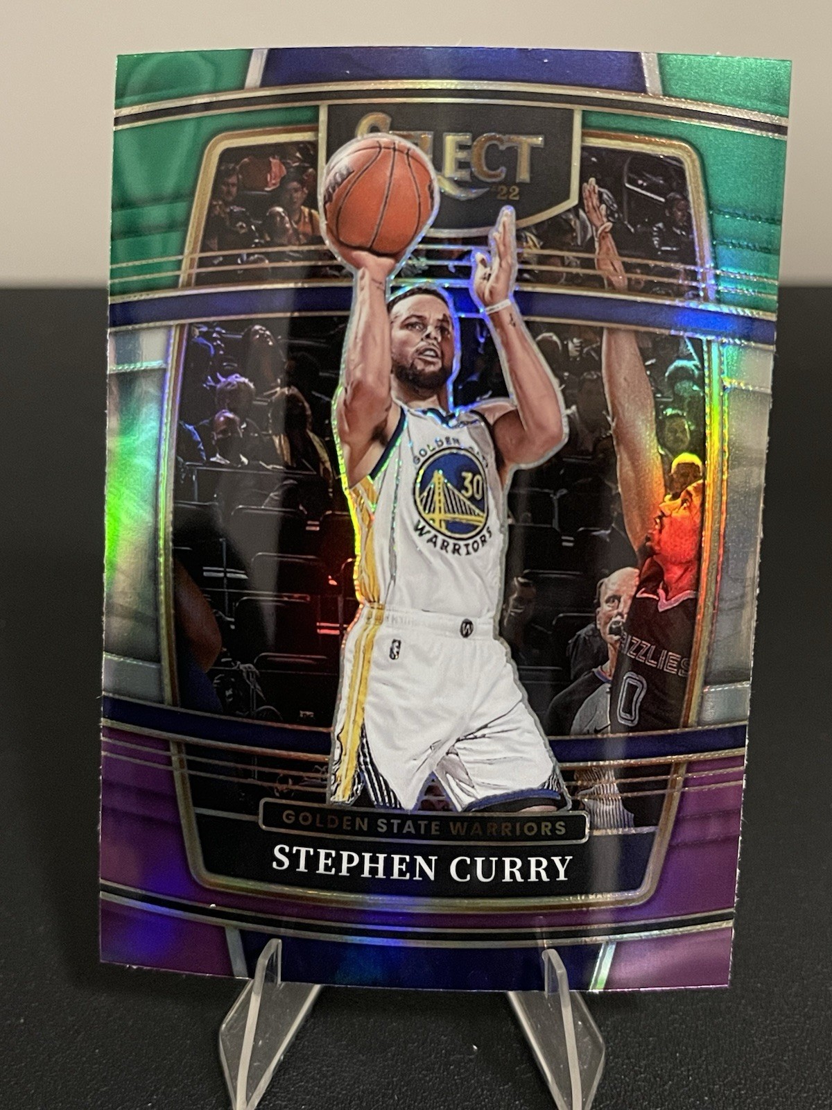 2021-22 Panini Select - Concourse Stephen Curry #94 Green White Purple Prizm
