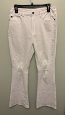 KanCan Jeans Women's 11/29 White Crystal High Rise Bootcut Distressed KC7346WT