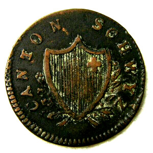 elf Switzerland Canton Schwyz 2 Rappen 1845