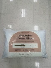 Threshold Shapeable Foam Pillow 20x28in Memory Foam Blend Polyurethane White