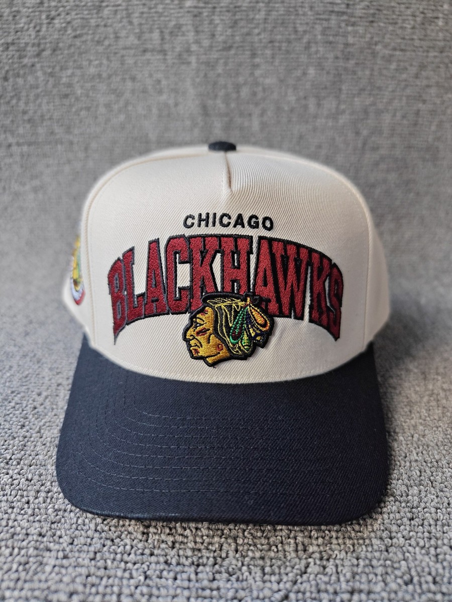 Mitchell & Ness Chicago Blackhawks 75th Anniversary Snapback Hat Cream/Black