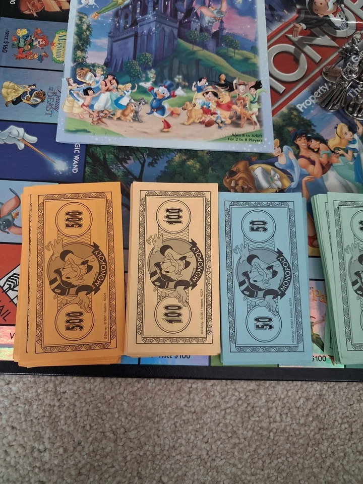 Monopoly The Disney Edition Hasbro Parker Brothers 2001 Made In USA NOT COMPLETE - Image 2 of 4