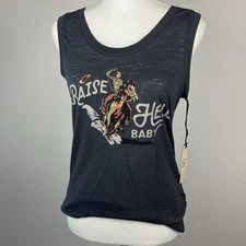 NWT Idyllwind Raise Hell Baby Graphic Tank Top Charcoal XS Miranda Lambert Tee