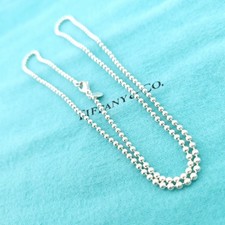 Tiffany  Co. 2.5mm Bead 925 Sterling Silver Ball Beaded 24" Inch Chain