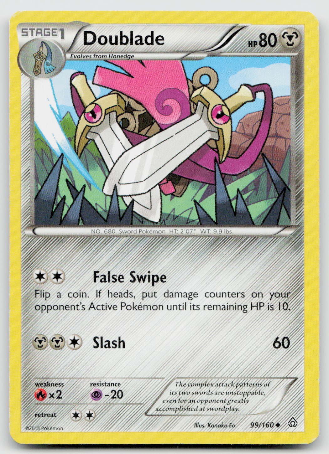 Doublade 99/160 Uncommon Primal Clash Pokemon Lightly Played