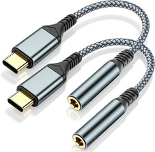 USB C to 3.5mm Headphone Adapter 2 Pack HiFi DAC Audio Dongle Aux