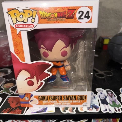 Funko Pop! Vinyl: Dragon Ball - Goku (Super Saiyan God) #24 with Pop armor