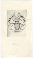HEINZ PLANK: Exlibris für W. Hirsch, Käfer