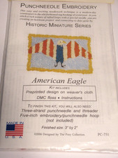 COLONIAL WILLIAMSBURG PUNCHNEEDLE EMBROIDERY HISTORIC MINIATURE SERIES EAGLE KIT
