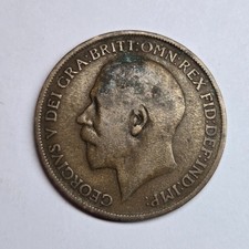 1912 Great Britain One Penny King George V Large Bronze World Coin KM# 810