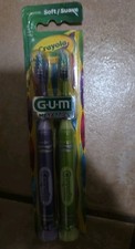 GUM Crayola Suction Cup Base Toothbrush Soft 2 Count Lot Of 2 New 227 Soft 2007