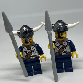 Lego Mini Viking Lot Of 2 With Spears Blue Chess