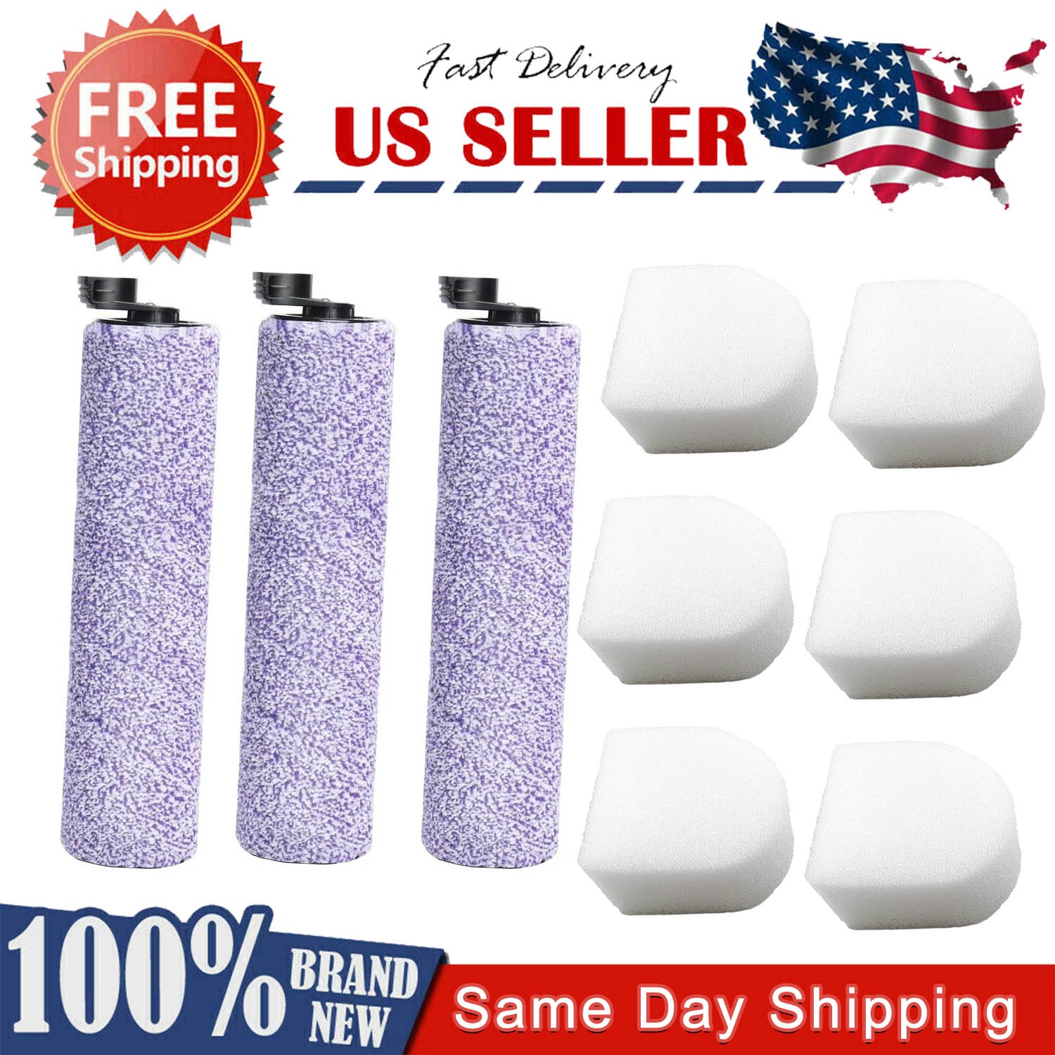 Replacement Roller and Filter for Shark HydroVac MessMaster WD161 WD261 AW261