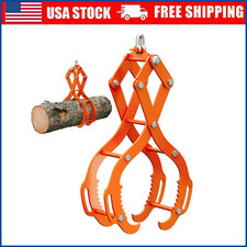 28/32/36" Log Lifting Tongs 4 Claw Solid Steel Swivel Drag Grapple Hook Lifter
