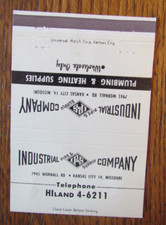 ROYAL FLASH MATCHBOOK COVER: INDUSTRIAL PIPE & SUPPLY KANSAS CITY MATCHCOVER D19