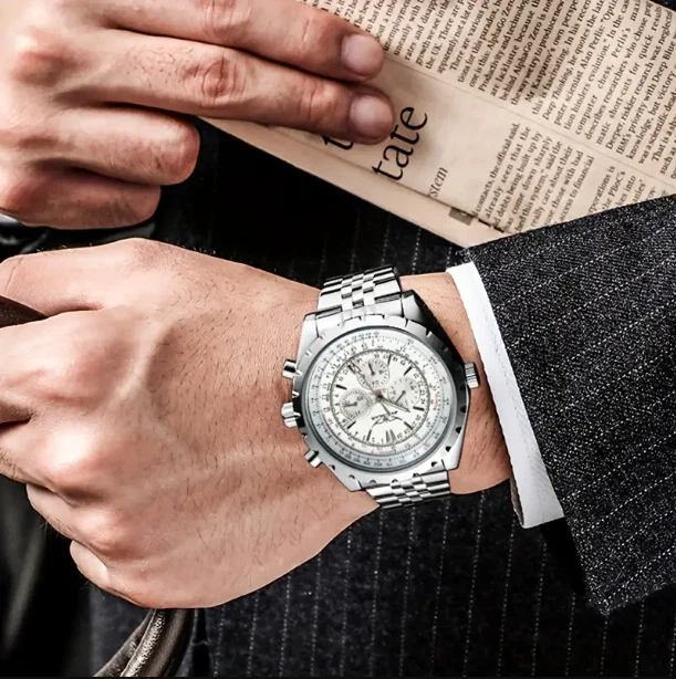 Jaragar男士商务自动双轮机械自动上链手表55%折扣 — 第 3/4 张图片