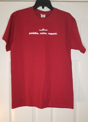 Gildan Ultra Cotton Womens 100% Pure Cotton Tshirt Tee ''Paddle Relax Repeat '' M