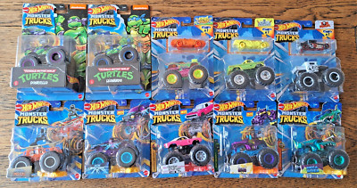 10x Hot Wheels Monster Trucks Sammlung, TMNT Donatello, Leonardo, Bone Shaker...