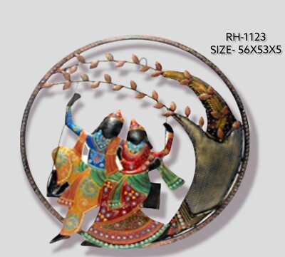 Indian Decorative Wrought Iron Radha Krishna Jhula Frame Hanging Room Wall  Decor