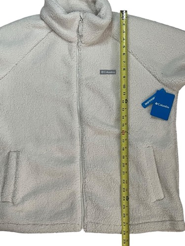 Columbia Big Timber Peak Women's XXL Ivory Sherpa Full Zip Fleece Jacket Pockets - Picture 3 of 8