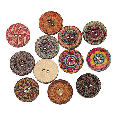 craft art Sewing 15mm 10 wooden Assorted Tree Design Buttons