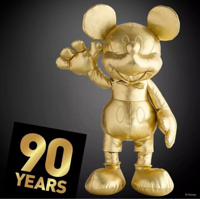 NWT Disney Store 90th Anniversary Gold Mickey Mouse Limited Edition Plush Large | eBay