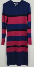 BCBGeneration NWT Womens Long Sleeve Sweater Dress Size S Navy/Black/Burgundy