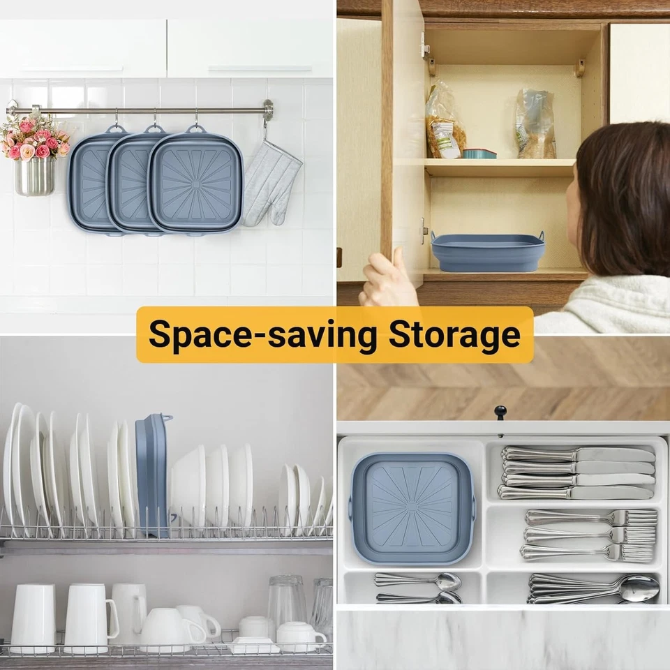 3er Set Silikonformen für Heißluftfritteuse | Faltbar & wiederverwendbar | - Bild 4 von 4