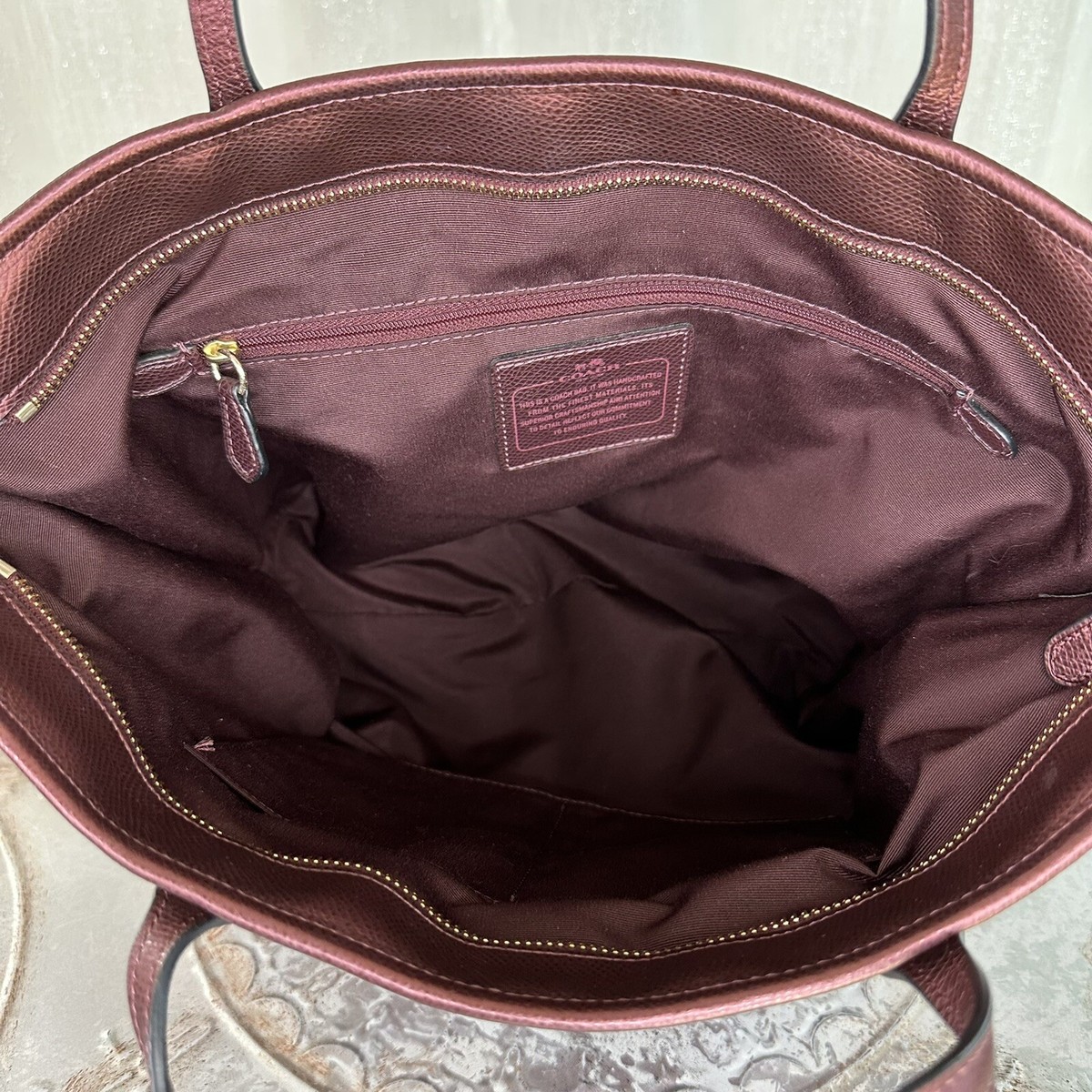 COACH ZIP TOTE IN METALLIC CROSSGRAIN LEATHER F37153 IM/METALLIC 