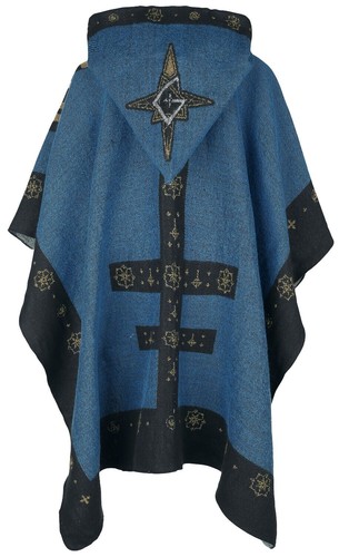 Ghost Cardigan Cape Progressive Rock Band Black Blue Poncho Jacket One Size - Picture 2 of 5