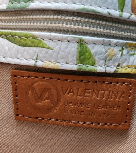 Valentina Raffia Lemon Print Leather Trim Bucket Crossbody Made In Italy NWT - Picture 8 of 21