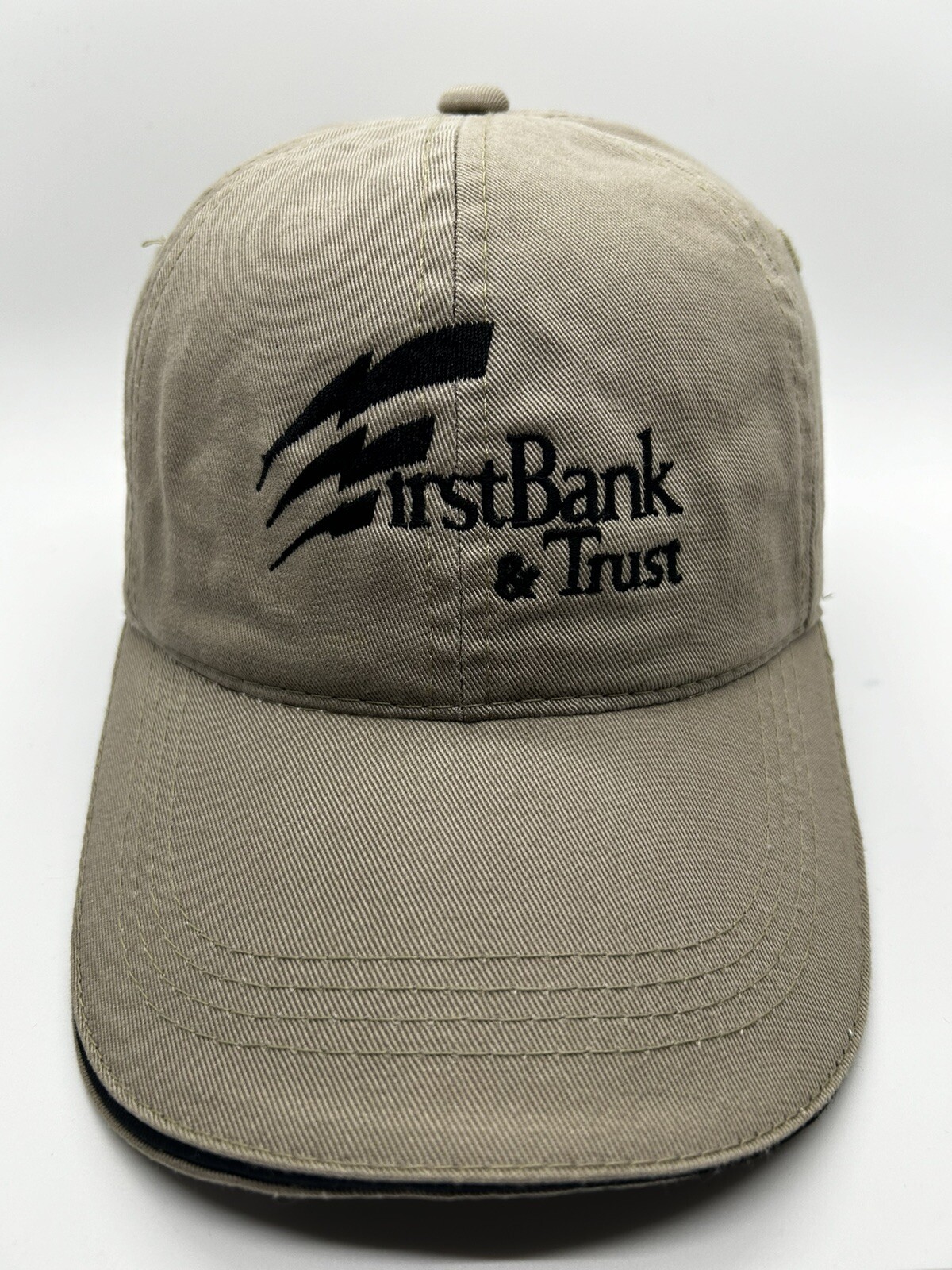 First Bank & Trust Cap Hat Adult Adjustable Beige 100% Cotton