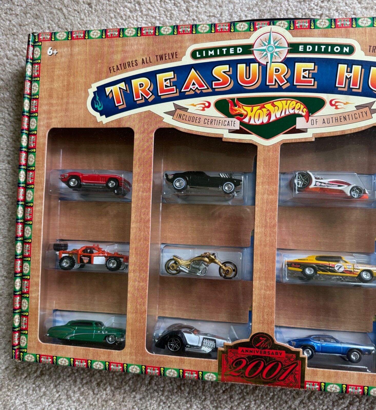 Hot Wheels Treasure Hunt 2001 – Corvette 1965 Rouge Cabriolet 1/64, Neuve En Boîte (NIP)