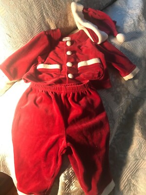 Baby 6 mo Velour Santa Outfit by Talbots