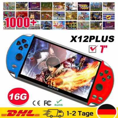X12 Plus Handheld Spielkonsole 1000+ Spiele 7'' Kinder Video Retro Game Consoles