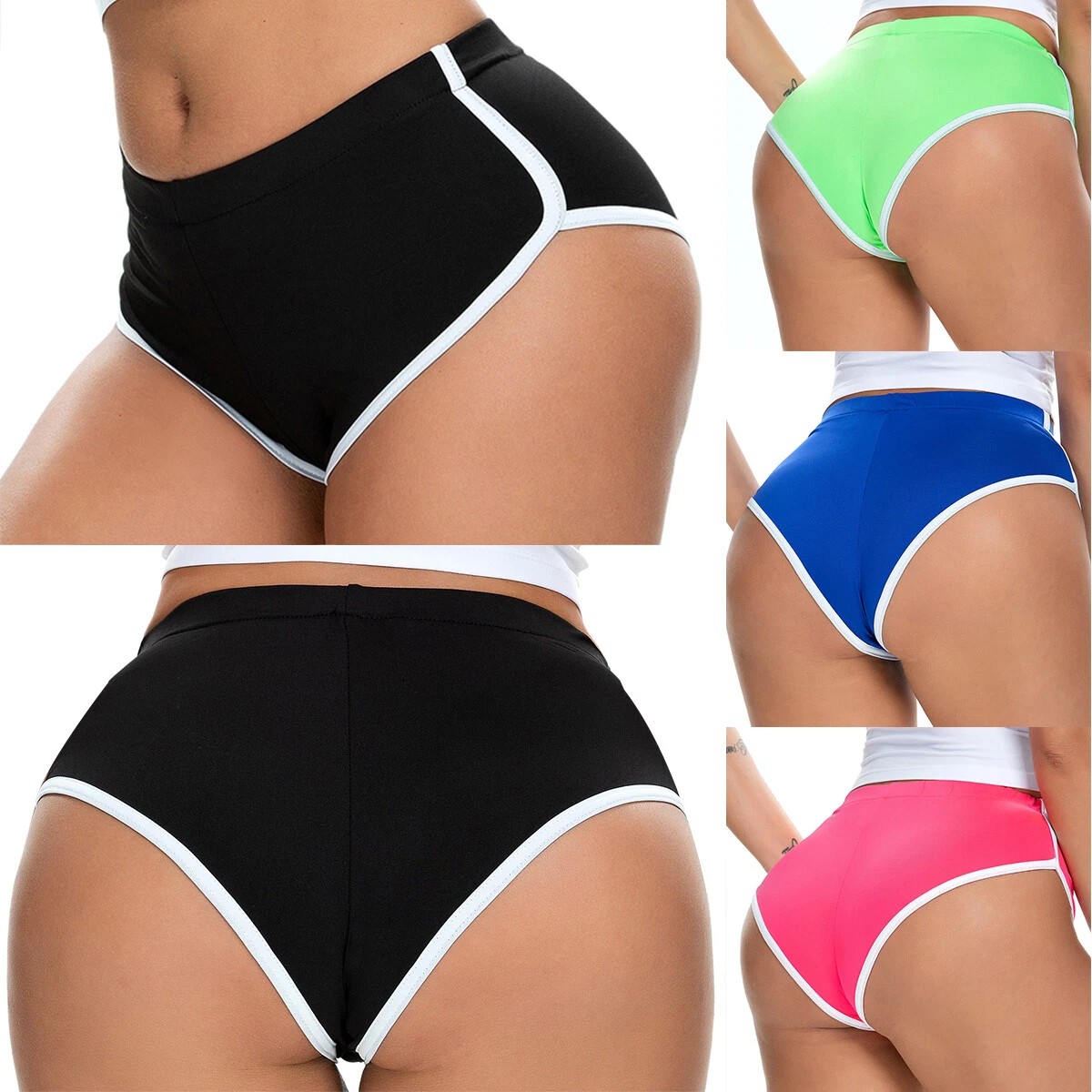 Women Sports Yoga Runner Shorts Waistband Drawstring Hot Pant Club Wear