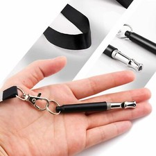2pc Dog Training WHISTLE UltraSonic Obedience Stop Barking Pet Sound Black White