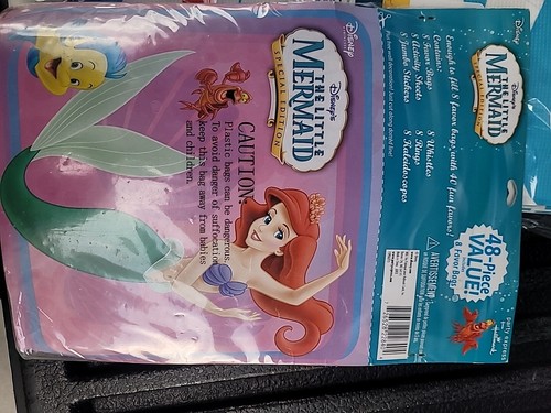 Disney Little Mermaid Party Kit 3 Tablecovers + 96 Pieces Favor Packs Birthday - Picture 3 of 6