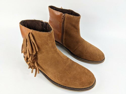 Next Girls Brown Suede Leather Boots Uk 