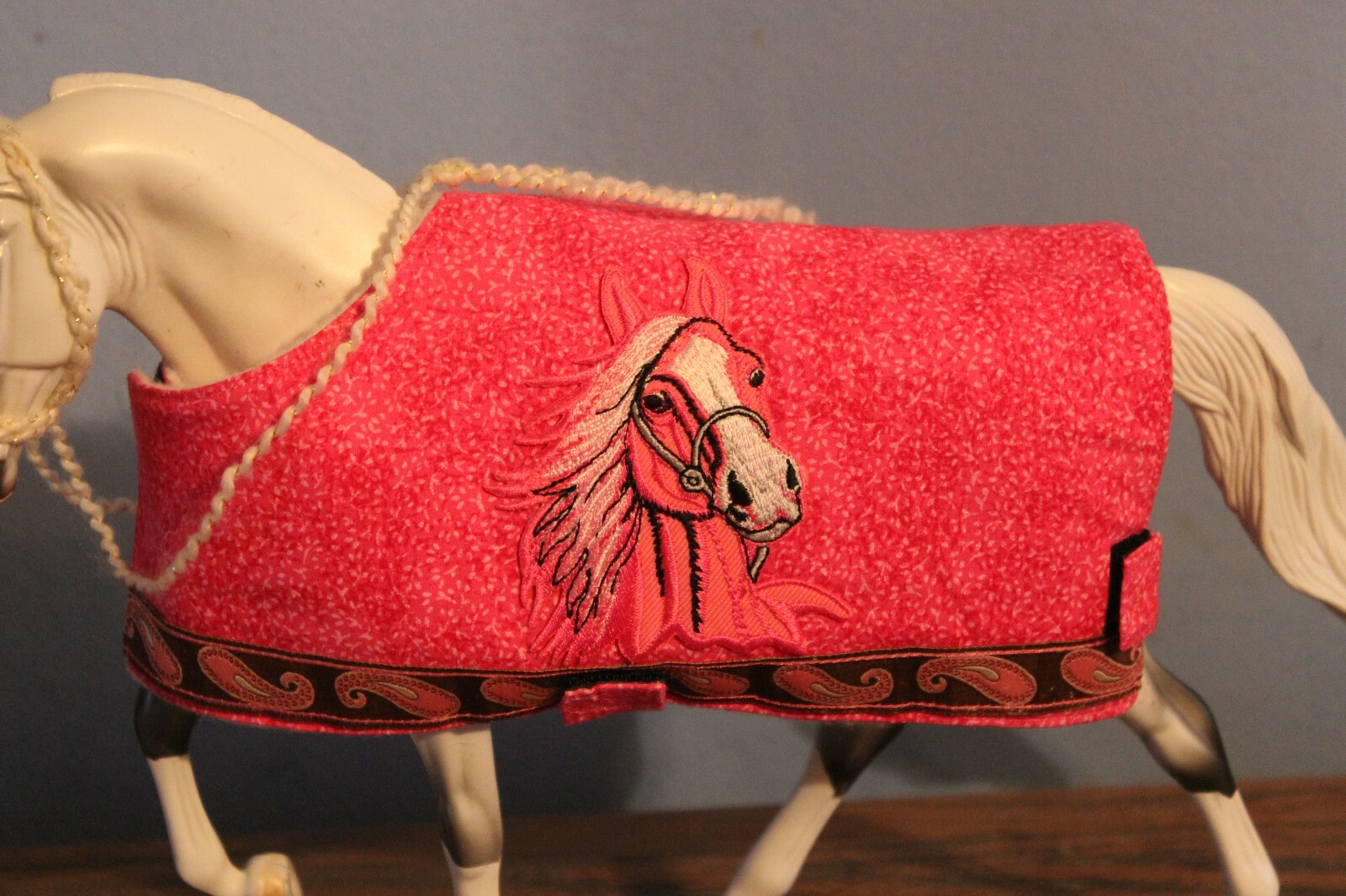Peter Stone / Breyer Model Horses Pink Blanket With Pink Horse Applique