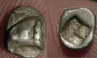 MORTOWN  Kebren Troas Silver 6mm 500BC Eagle +Quadripartite incuse Square