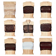 Women's Strapless Bandeau Tube Top One size Choose style