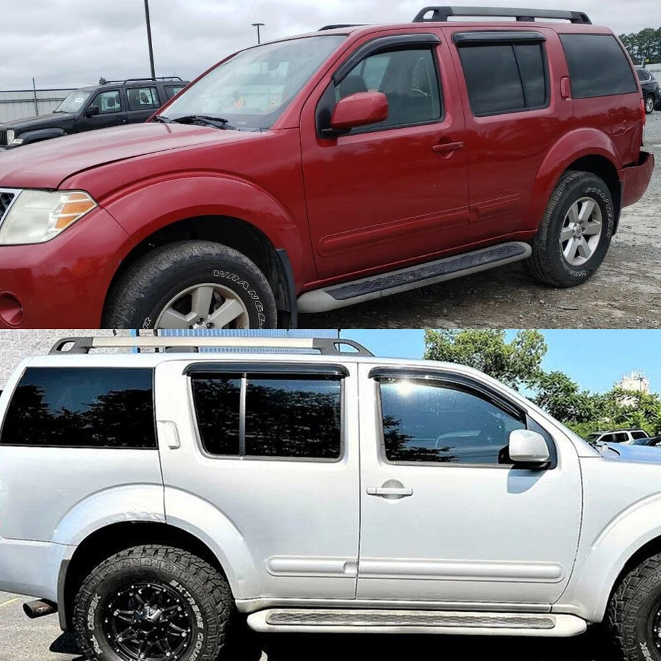 Paraseras de ventana acrílicas para Nissan Pathfinder 2005-2012 ventilación sol lluvia protector sombra Foto 2 de 4