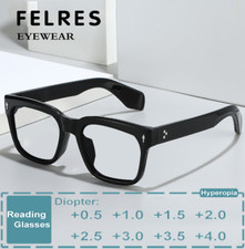 Men Women Square Anti Blue Light Reading Glasses Clear Lens Presbyopic Glasses