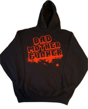 PULP FICTION BAD MOTHER FVCKER LOGO JULES ON BACK NEW BLACK HOODIE NEW IN BAG