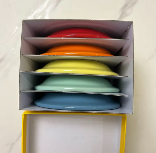 Le Creuset mini round plate small dish Rainbow 12cm 5-Piece Set - Picture 2 of 3
