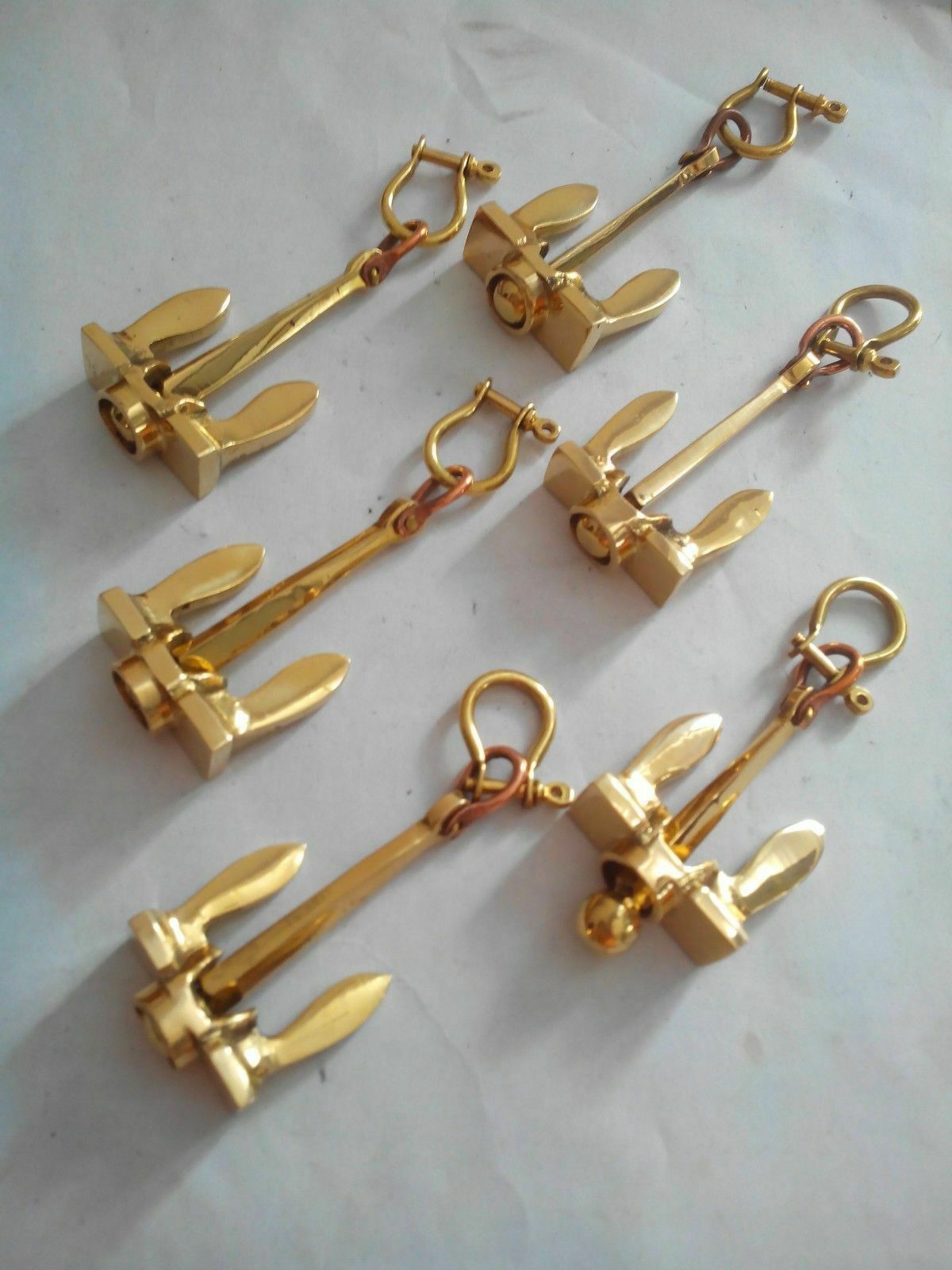Lot of 12 Brass Anchor Keychains Nautical handcuff keychain Style New year gifts