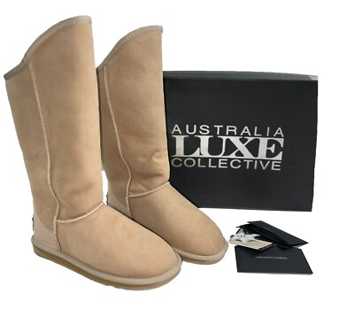 Australia Luxe Women's Cozy Tall Front Genuine Leather Winter