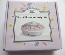 See's Candies Ceramic Sweet Blossoms Candy Dish New in Box