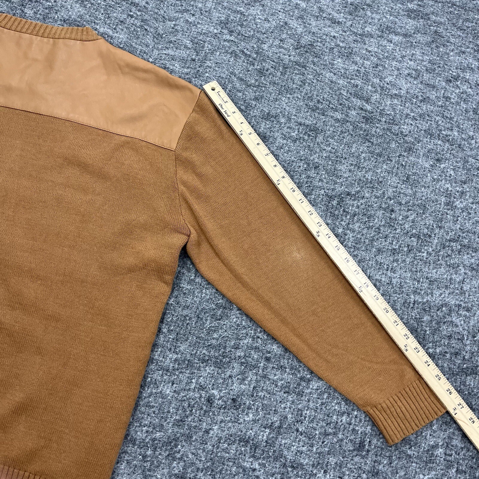 VINTAGE Steven Land Sweater Mens 3XL Brown Lambs Leather 90s